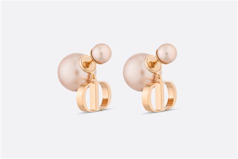 dior pink pearl earrings